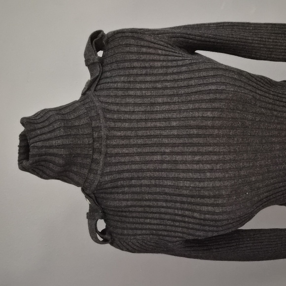Wilford Grey Ribbed Turtleneck Sweater Dress - Picture 2 of 6